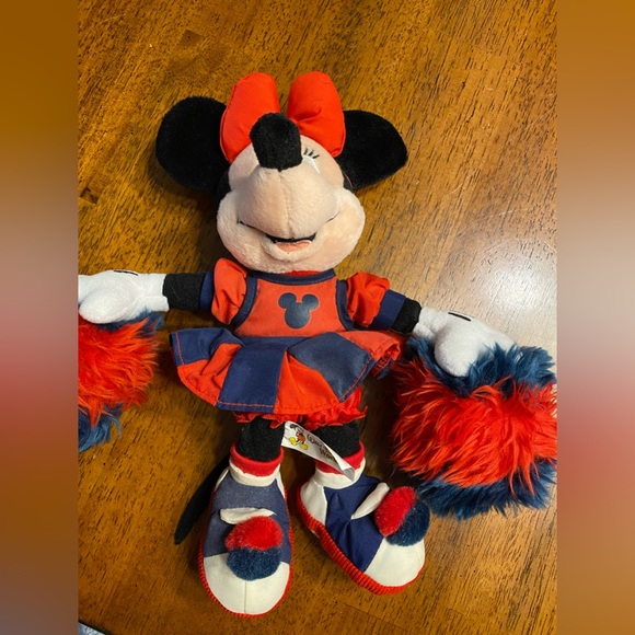 Disney Minnie Mouse cheerleader.  Beanbag stuffed.  11 inches - Picture 1 of 14